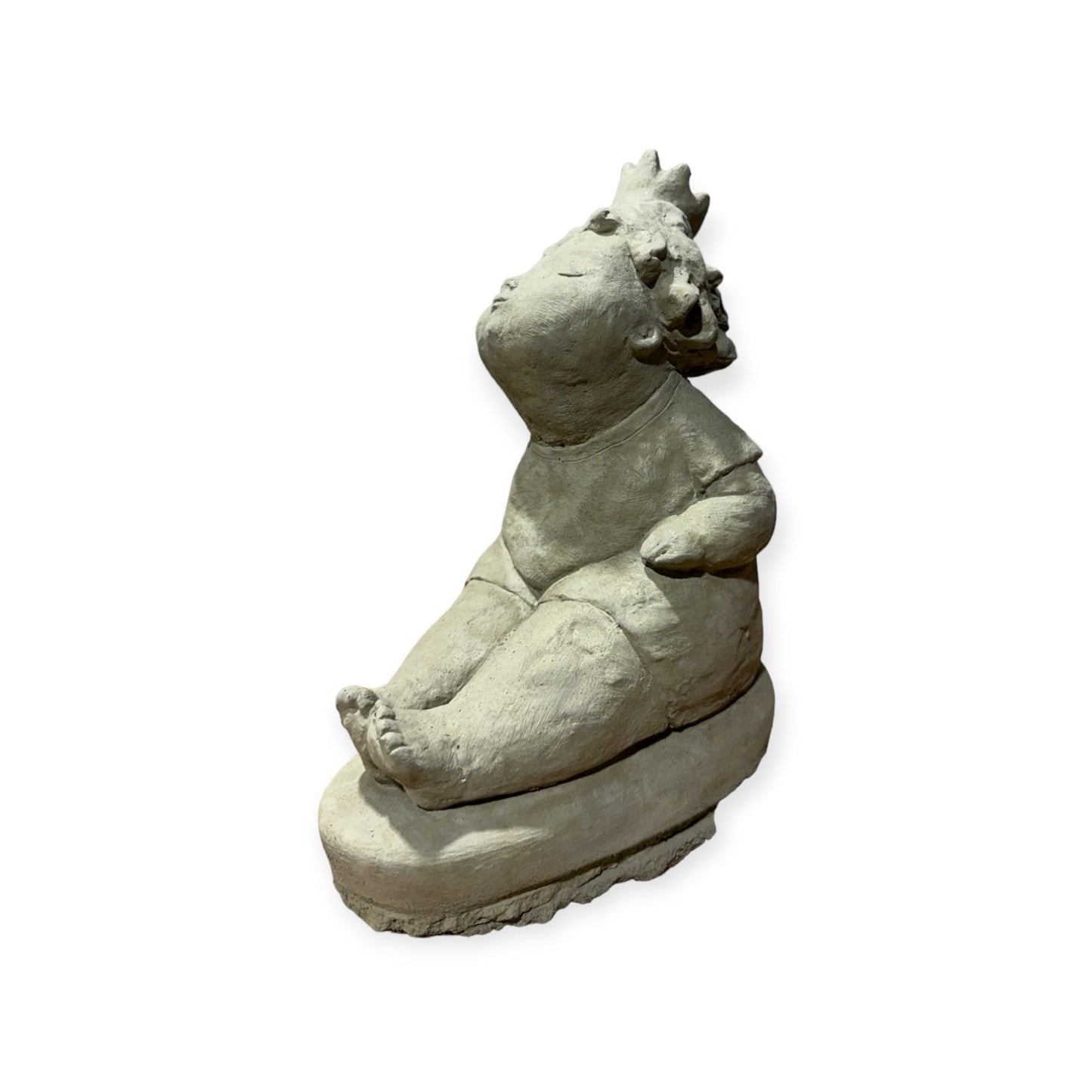 Elegante Ballerina Skulptur mit Krone, Natur unbemalt Sandfarben - Handgefertigt in Deutschland Maße H/B/T in cm 24/14/19 Frostsicher für Haus und Garten