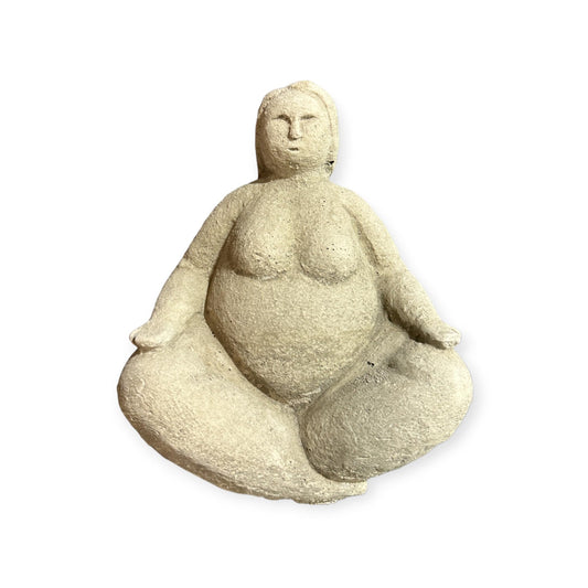 Dicke Dame Matilda in Yogapose als Massive Steinfigur. Frostsicher, Dekoration für Haus und Garten, Yoga Höhe: 20cm und ca 3kg