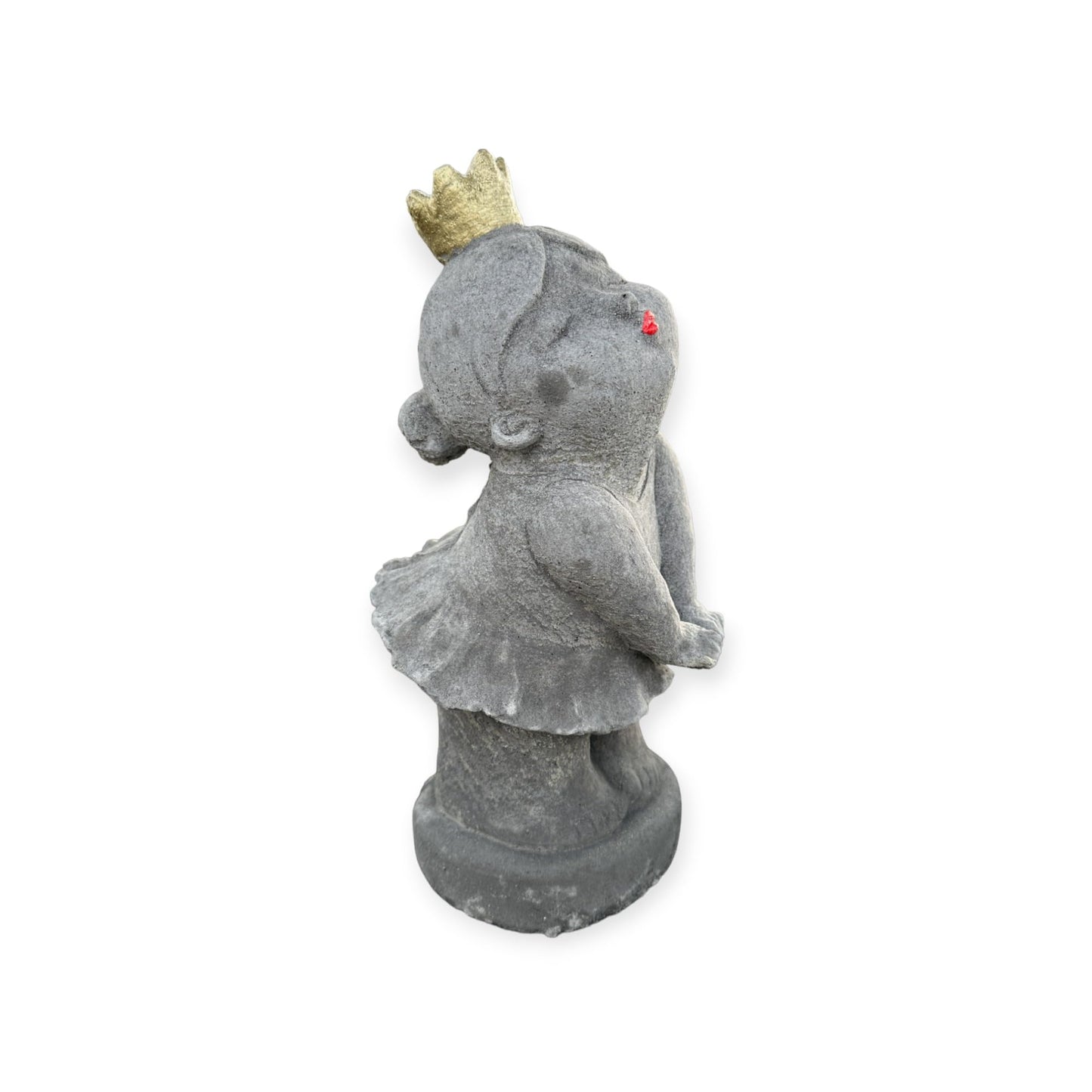 Elegante Frostbeständige Prinzessin Skulptur mit Goldener Krone H/B/T in cm 29/14/14 ca. 4kg schwer - Handgefertigt in Deutschland