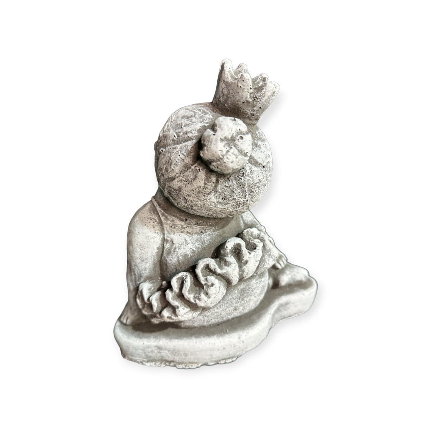 Elegante Frostbeständige Ballerina Skulptur mit Goldener Krone - Handgefertigt in Deutschland Steinfigur für Haus und Garten