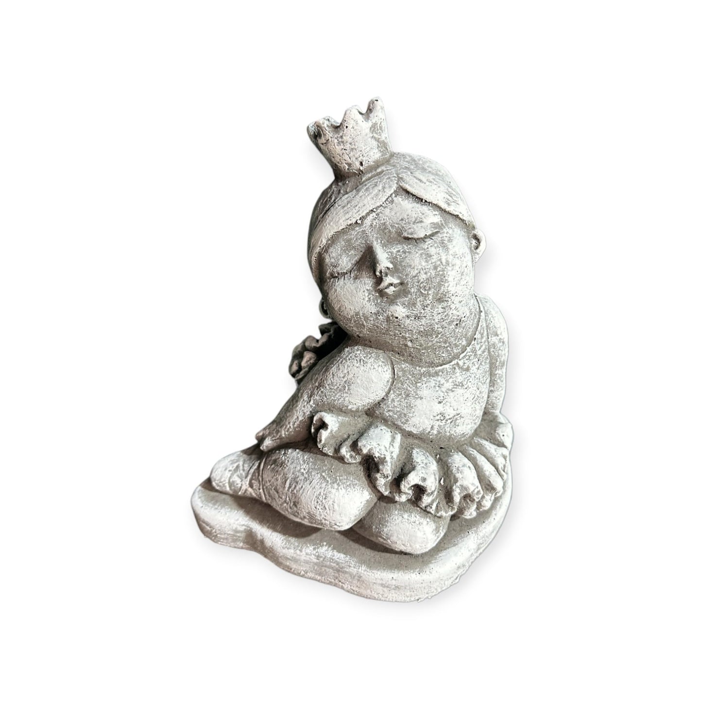 Elegante Frostbeständige Ballerina Skulptur mit Goldener Krone - Handgefertigt in Deutschland Steinfigur für Haus und Garten