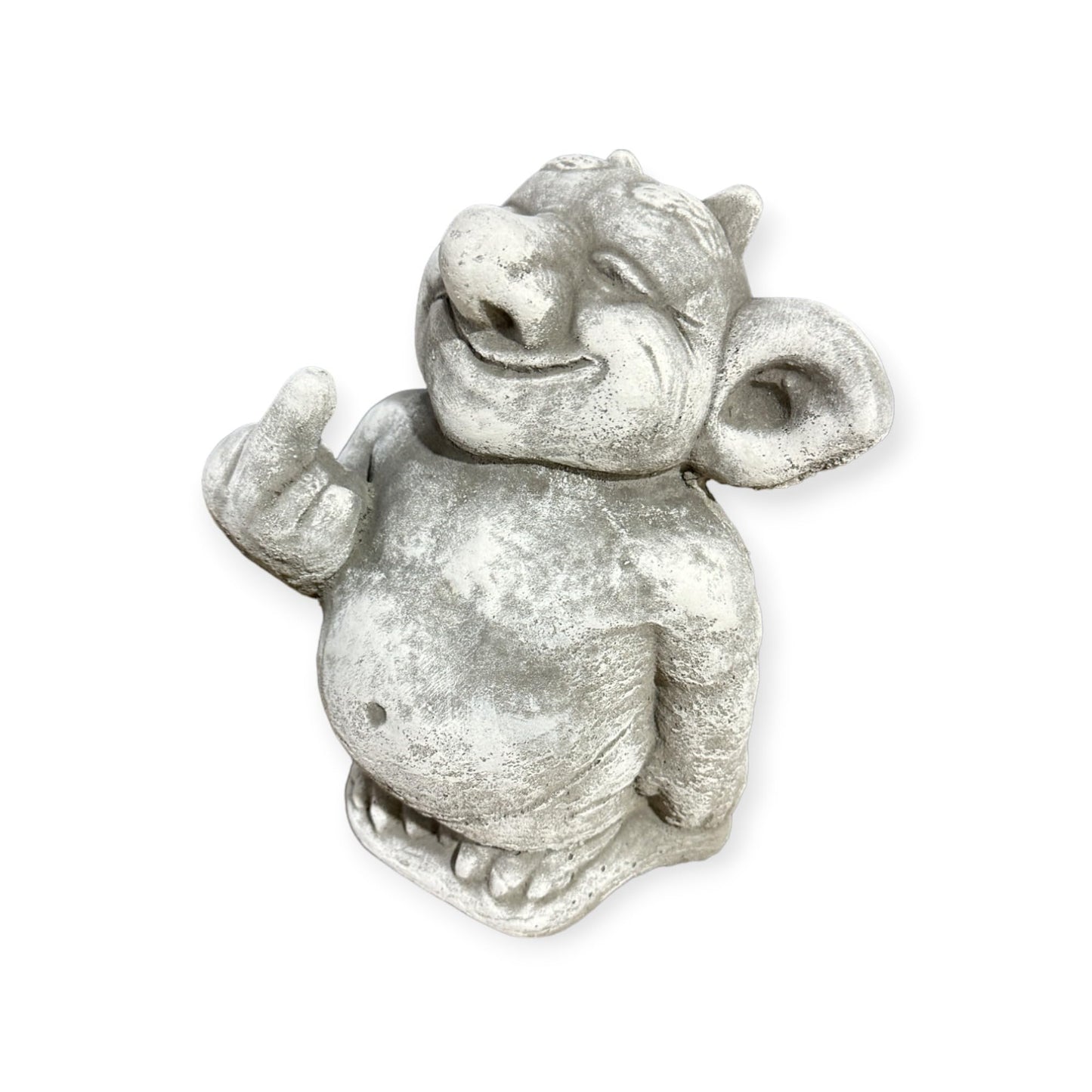 Frecher Gnom Stinkefinger - Handgefertigte, Frostsichere Beton-Steinfigur aus Deutscher Produktion - 24/16/16 cm, Ca. 4,5 kg