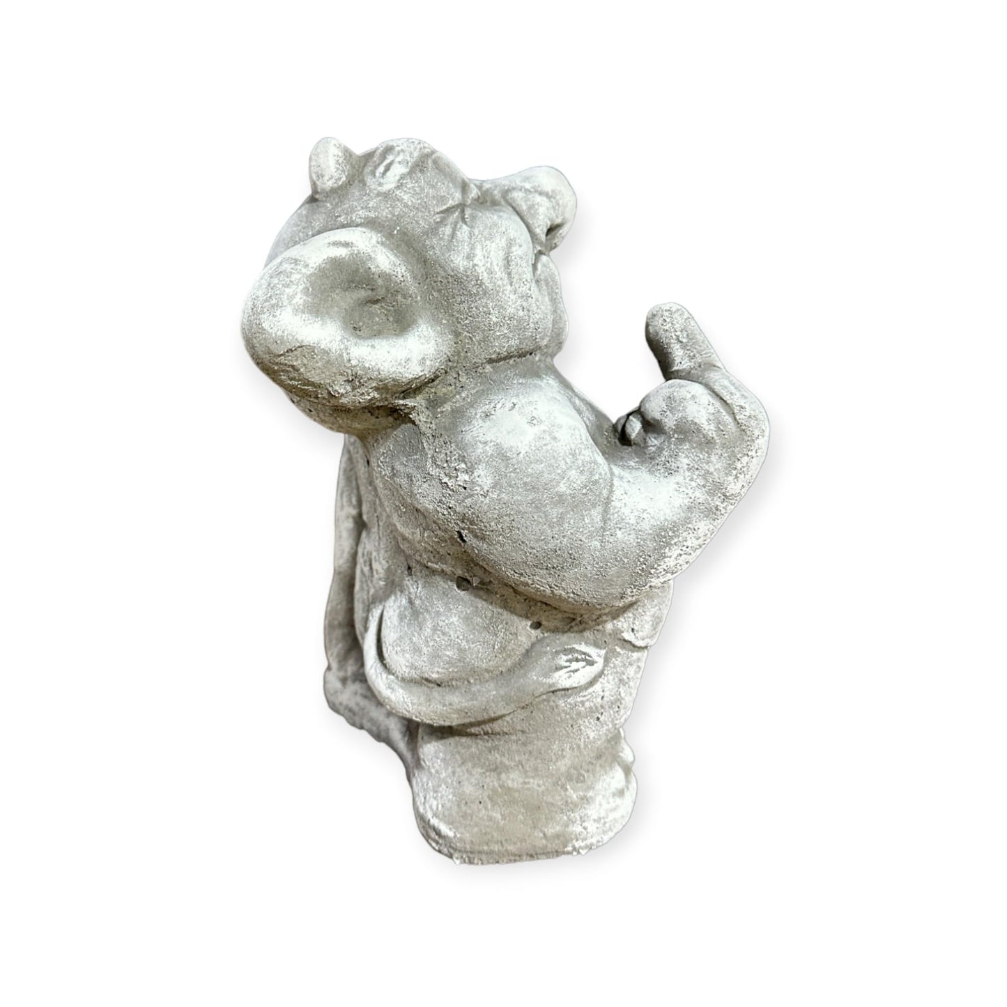 Frecher Gnom Stinkefinger - Handgefertigte, Frostsichere Beton-Steinfigur aus Deutscher Produktion - 24/16/16 cm, Ca. 4,5 kg