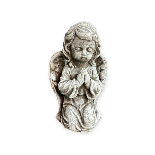 Kleiner Engel knieend - Steinfigur aus hochwertigem Steinguss (Beton) für Haus und Garten