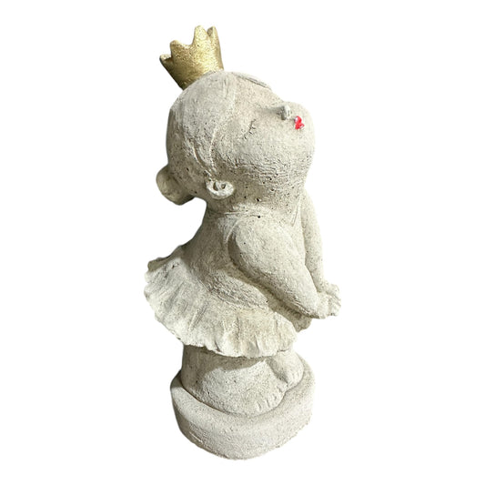 Ballerina Melina mit Goldener Krone - Steinfigur