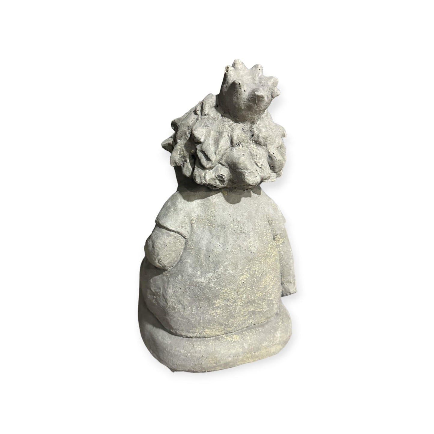 Elegante Ballerina Skulptur mit Krone, Natur unbemalt - Handgefertigt in Deutschland Maße H/B/T in cm 24/14/19 Frostsicher Hingucker in jedem Garten