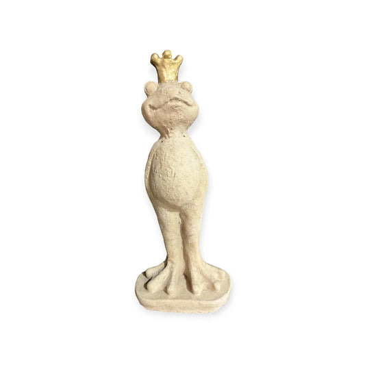 Frosch Eddy mit Goldener Krone Höhe 42cm und 3,7kg schwer - Frostsicher aus eigener Produktion