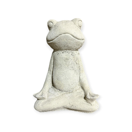 Kleiner Frosch in Yogaposition - Höhe 19cm, Breite 13cm, Tiefe 9cm für Haus und Garten