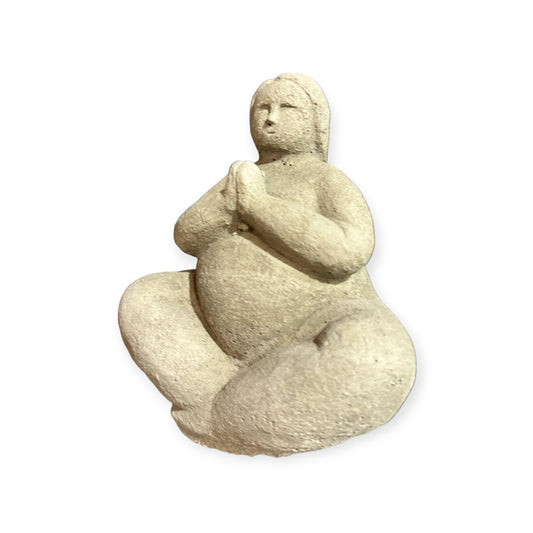 Dicke Dame Ulrike in Yogapose als Massive Steinfigur. Dekoration für Haus und Garten, Yoga, Höhe: 20cm Gewicht ca. 3kg