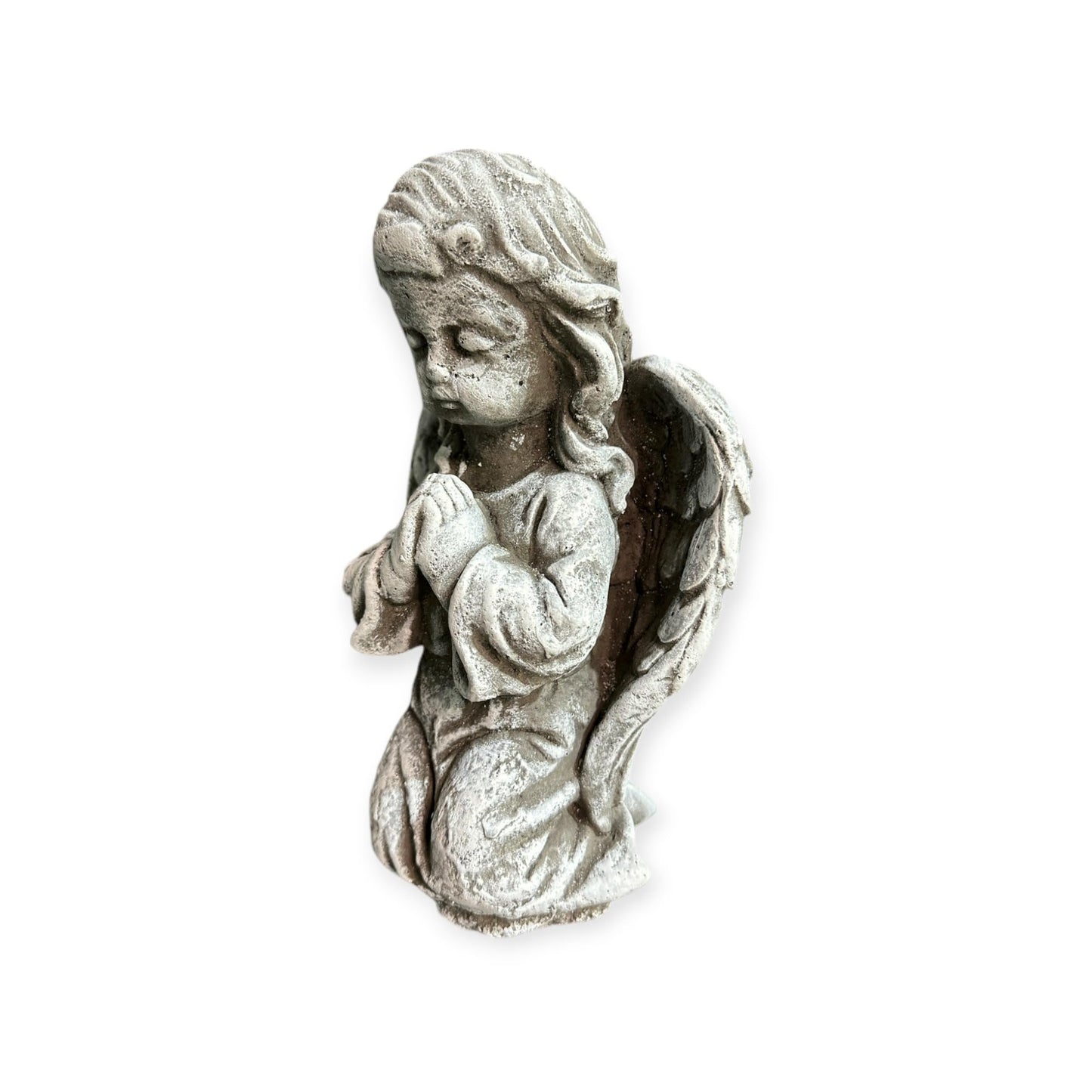 Kleiner Engel knieend - Steinfigur aus hochwertigem Steinguss (Beton) für Haus und Garten