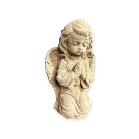 Kleiner Engel knieend - Steinfigur aus hochwertigem Steinguss (Beton)