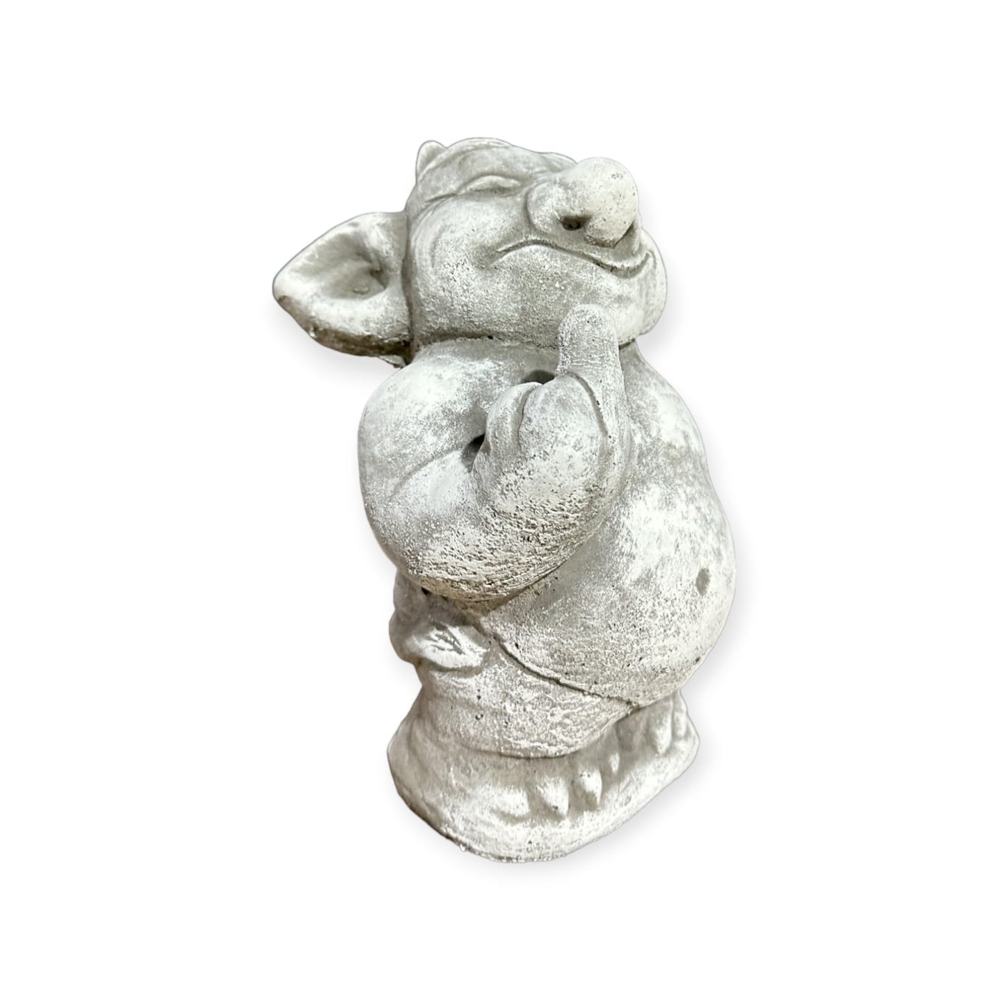 Frecher Gnom Stinkefinger - Handgefertigte, Frostsichere Beton-Steinfigur aus Deutscher Produktion - 24/16/16 cm, Ca. 4,5 kg