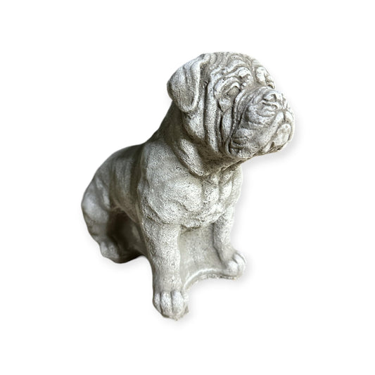 Bordeauxdogge Steinfigur: Massiver Steinguss, 5kg, 24x24x13 cm, Frostsicher