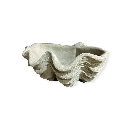 Vogeltränke Muschel - Handgefertigt aus frostresistentem Beton (Höhe 13cm / Breite 39cm / Tiefe 26cm)