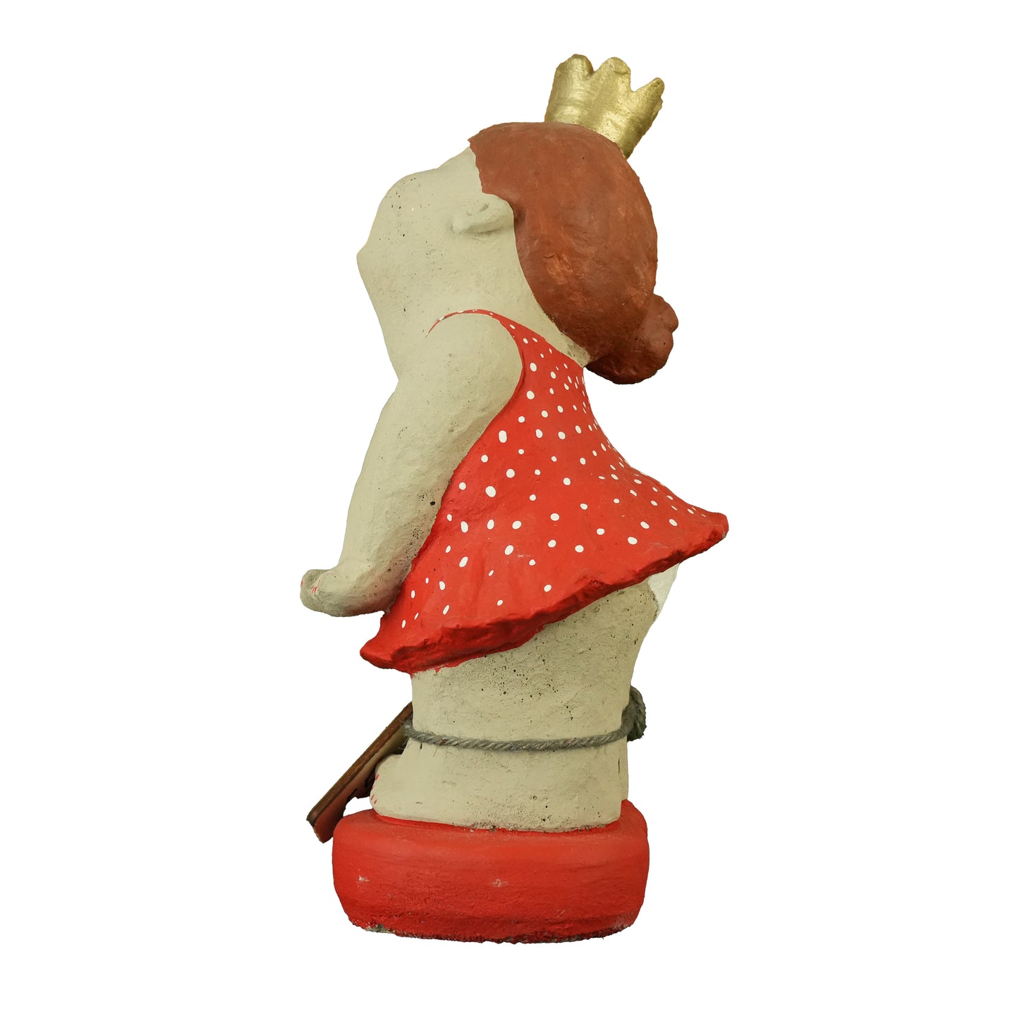 Stehende Prinzessin – handbemalte Gartenfigur mit goldener Krone