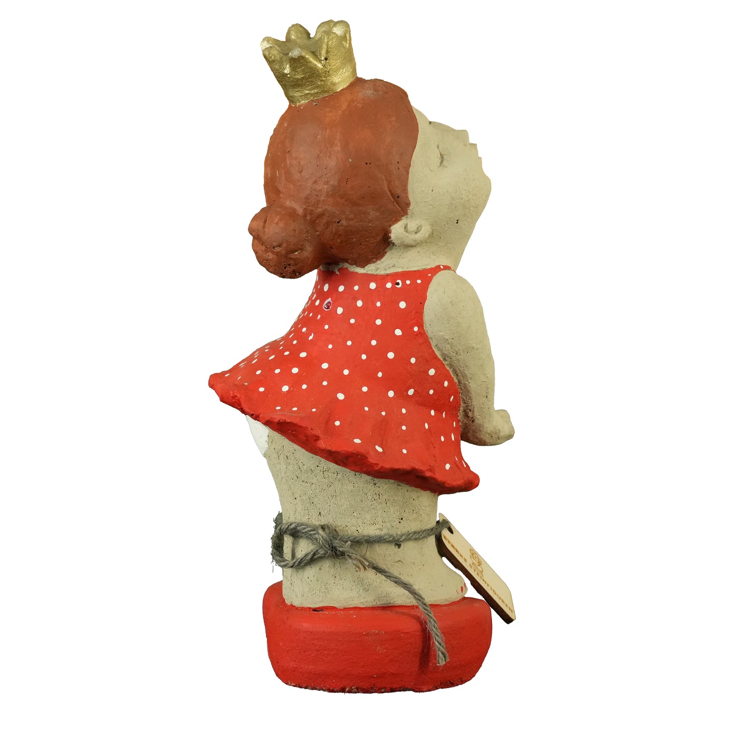 Stehende Prinzessin – handbemalte Gartenfigur mit goldener Krone