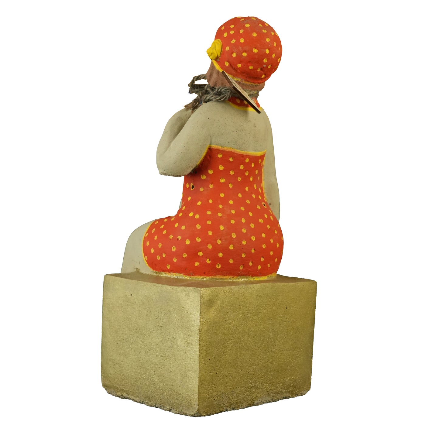 Dame Matilda – handbemalte Gartenfigur auf Sockel