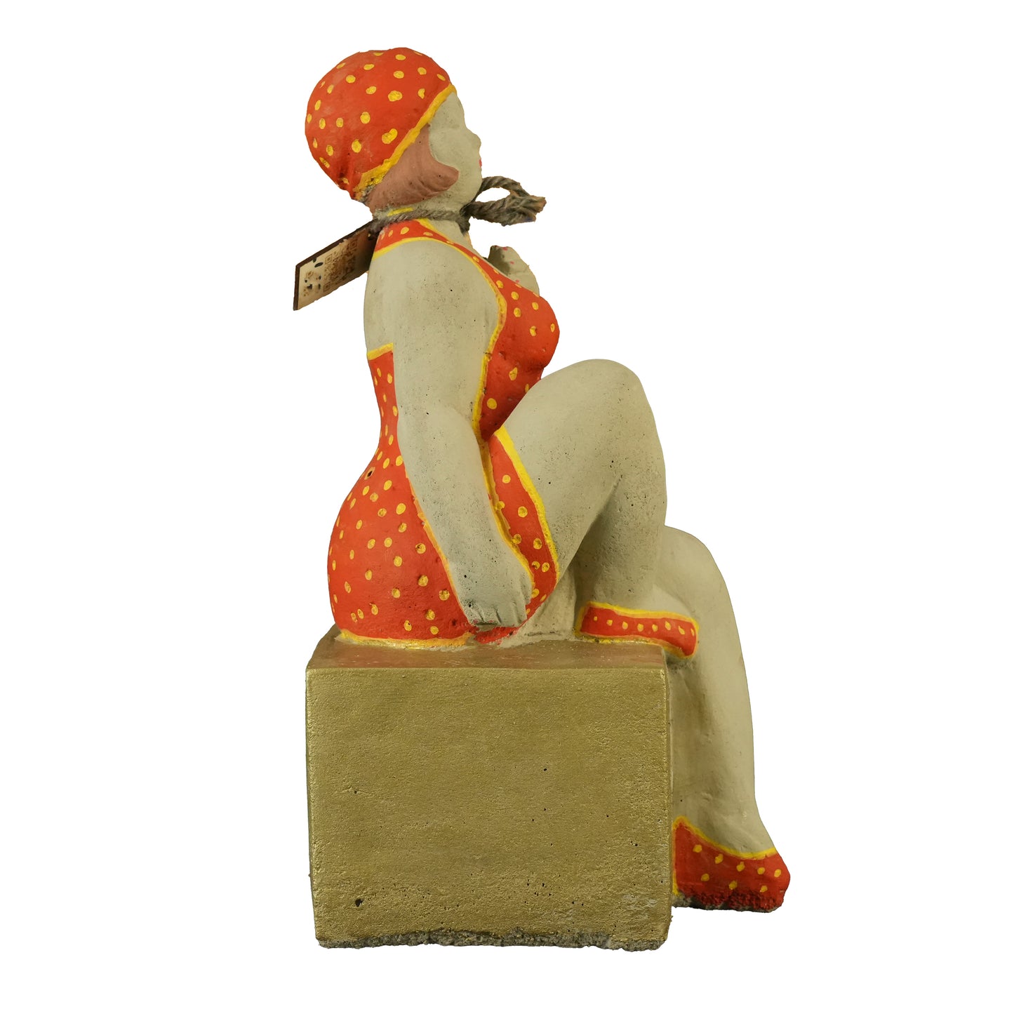 Dame Matilda – handbemalte Gartenfigur auf Sockel