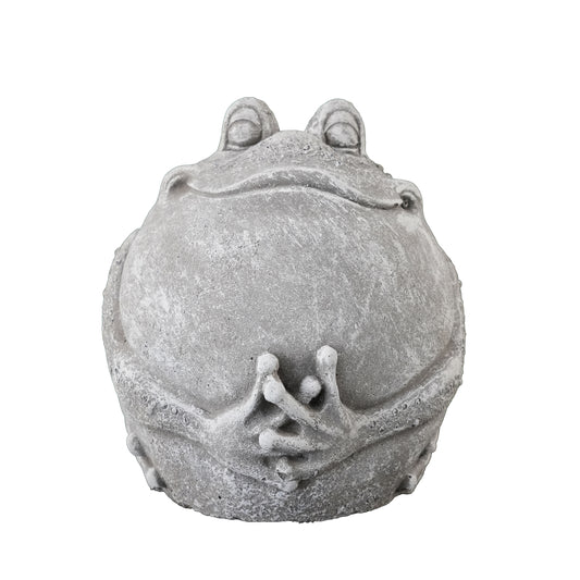Kugelfrosch Fred – gemütliche Gartenfigur aus Steinguss