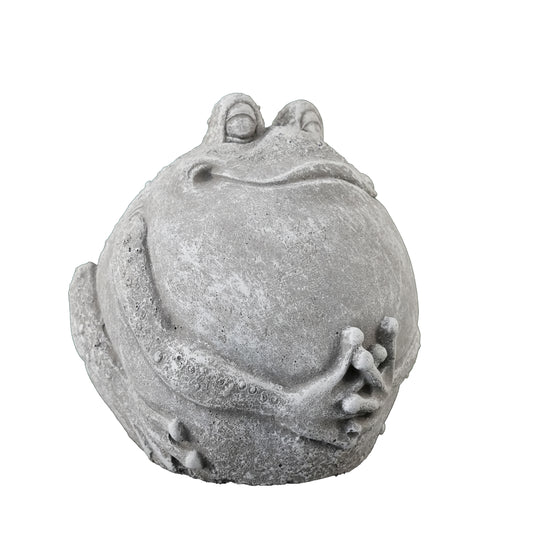 Kugelfrosch Fred – gemütliche Gartenfigur aus Steinguss