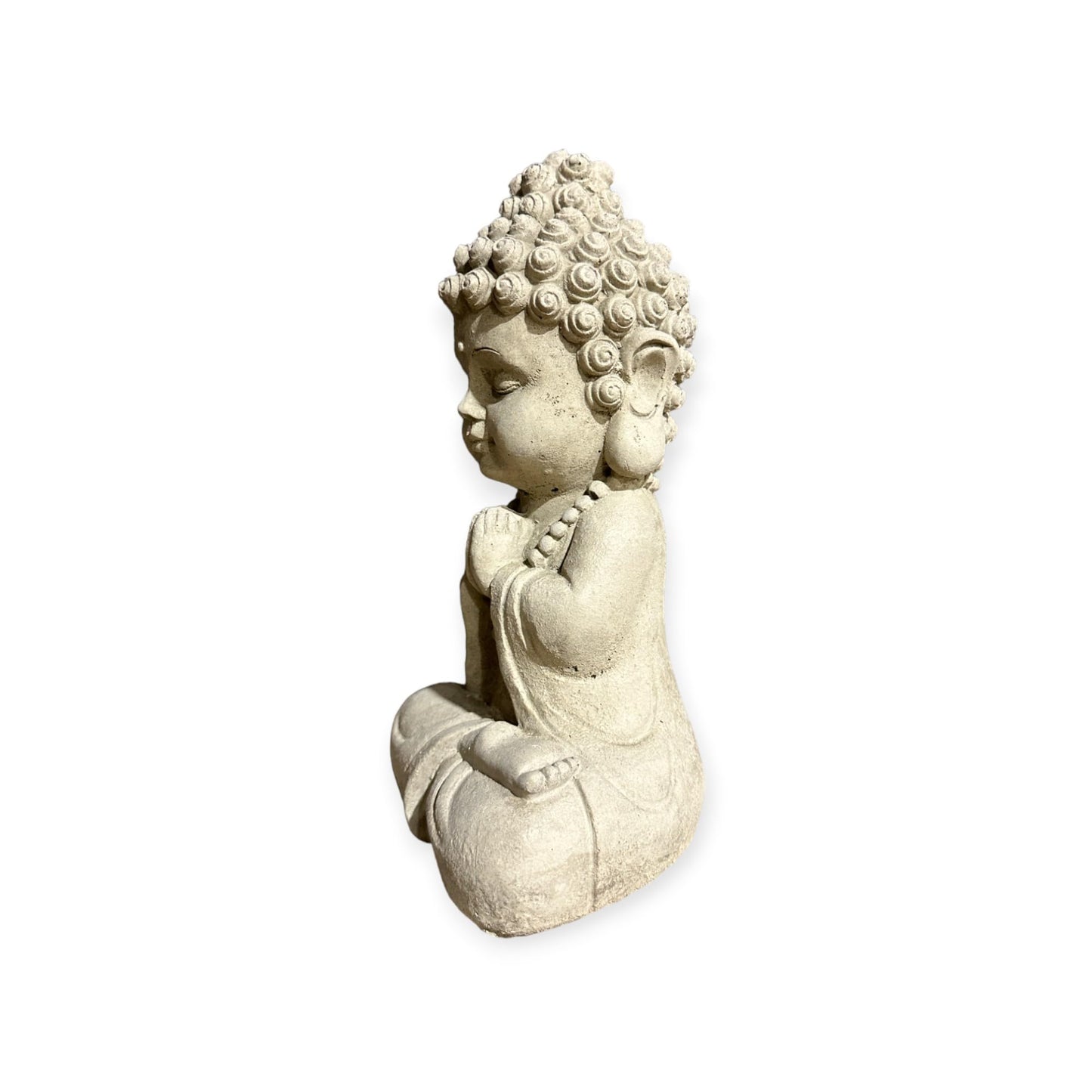 Liebenswerter Gartenmönch - Kleine Mönch-Figur für Zauberhafte Gärten (Maße H/B/T 26/12/9 cm, ca. 2,25 kg) Frostsichere Steinfigur aus Beton Sandsteinoptik