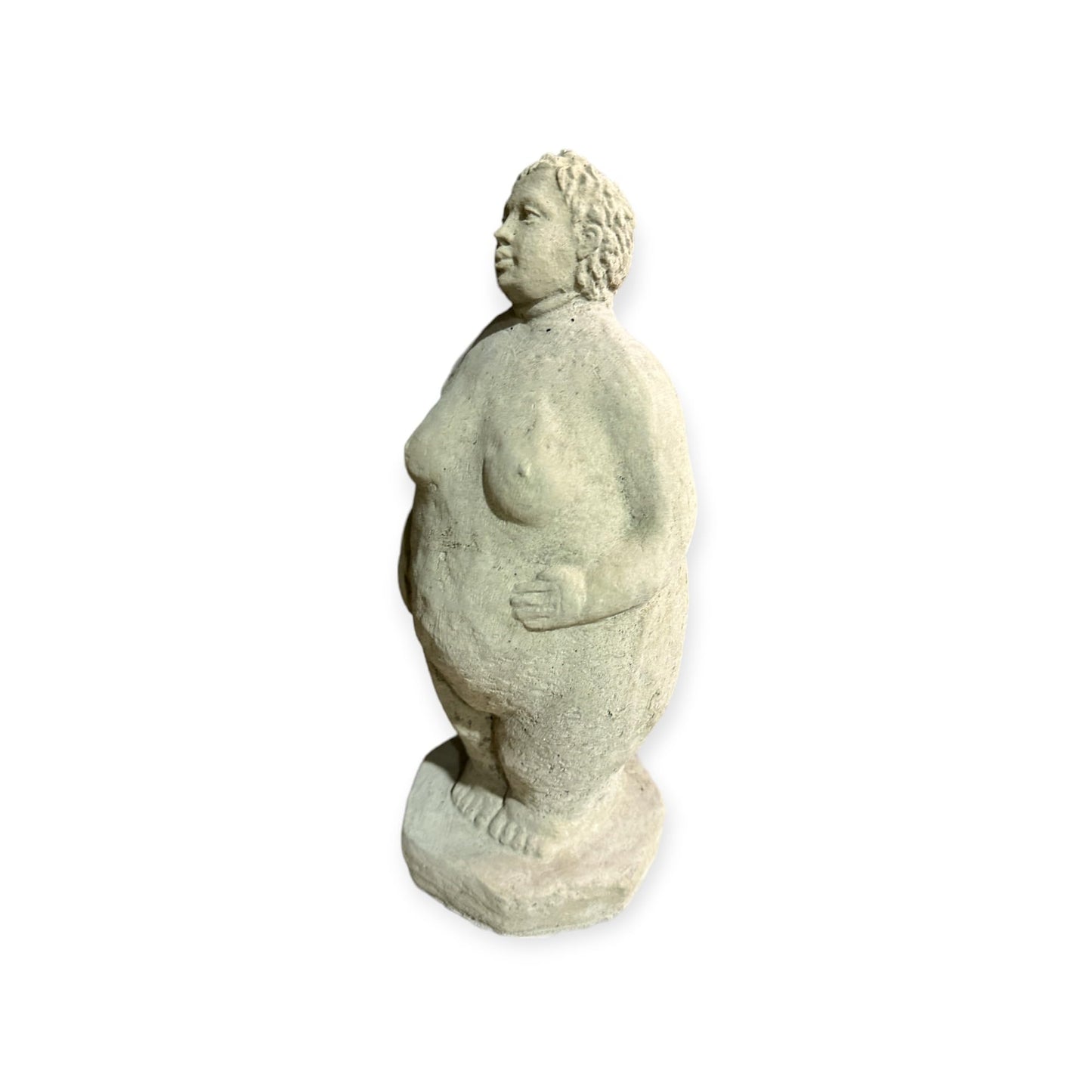 Steinfigur Dicke Dame stehend - Aus frostsicherem Steinguss (Höhe 32cm / Breite 14cm / Tiefe 11cm)
