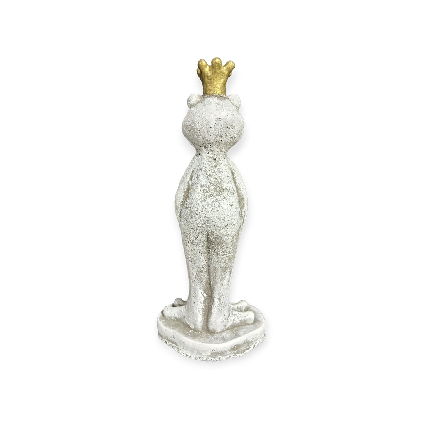 Steinfigur - Frosch Eddy mit Krone Höhe 42cm und 3,7kg schwer - Frostsicher aus eigener Produktion für Haus und Garten bemalt