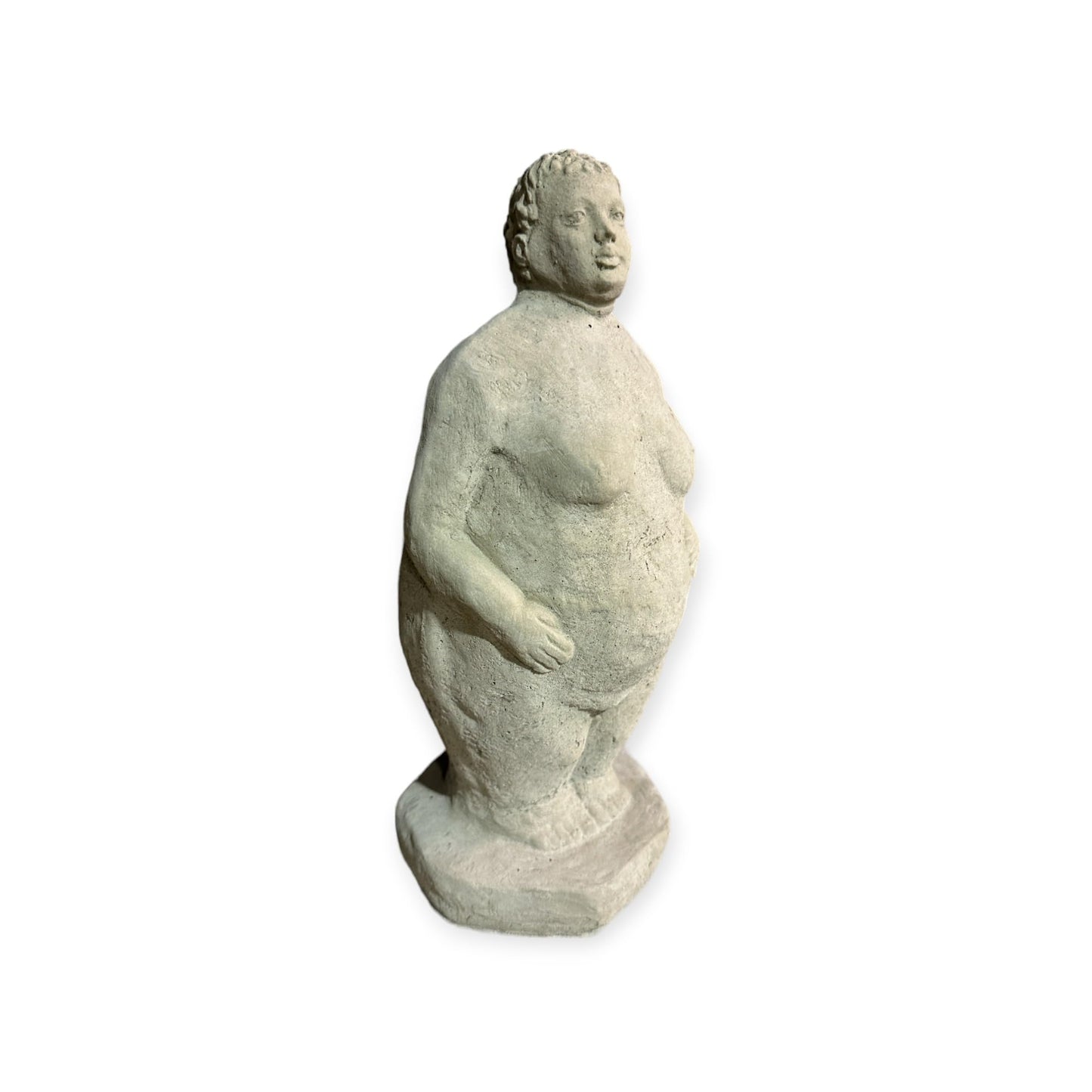 Steinfigur Dicke Dame stehend - Aus frostsicherem Steinguss (Höhe 32cm / Breite 14cm / Tiefe 11cm)