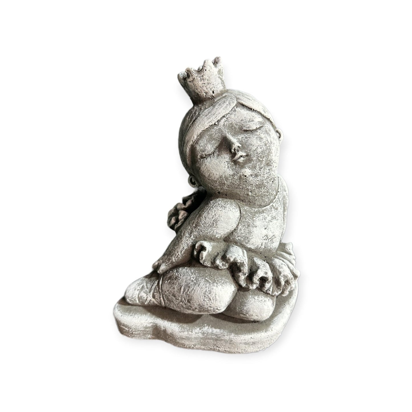 Elegante Frostbeständige Ballerina Skulptur mit Goldener Krone - Handgefertigt in Deutschland Steinfigur für Haus und Garten