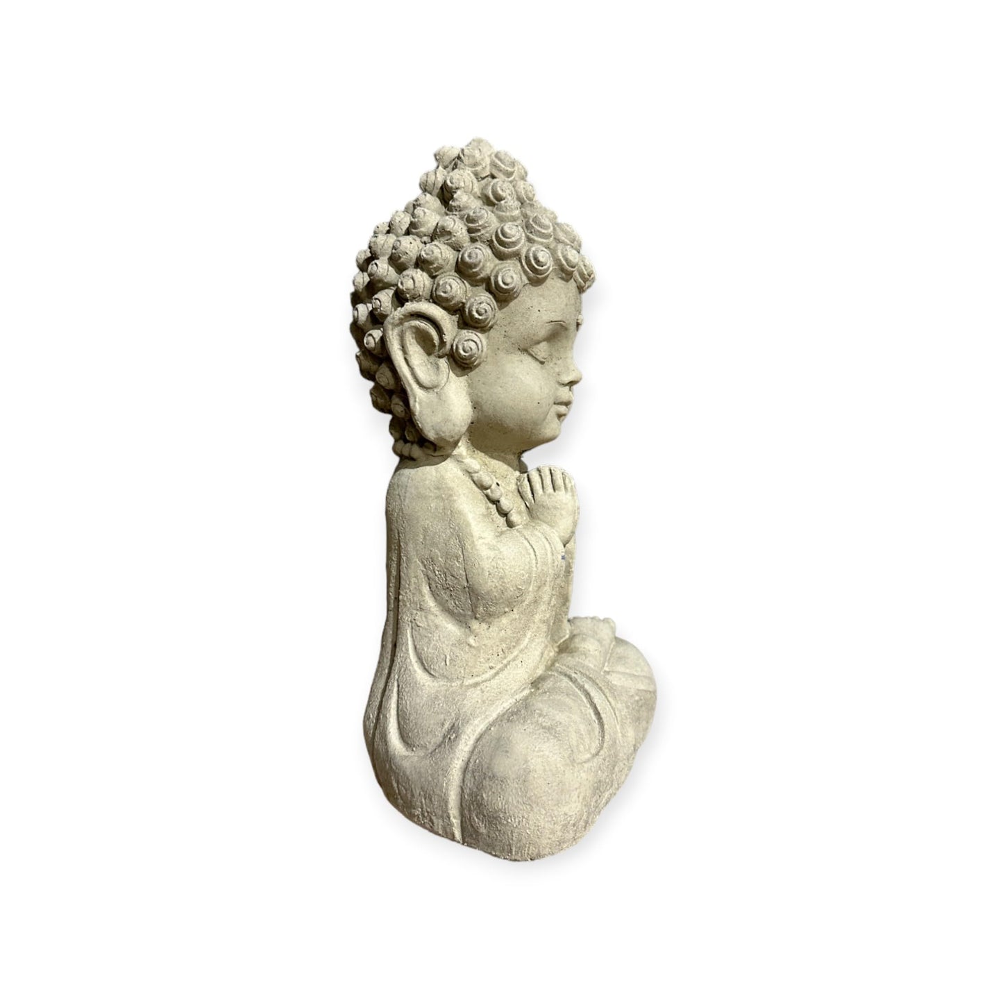 Liebenswerter Gartenmönch - Kleine Mönch-Figur für Zauberhafte Gärten (Maße H/B/T 26/12/9 cm, ca. 2,25 kg) Frostsichere Steinfigur aus Beton Sandsteinoptik