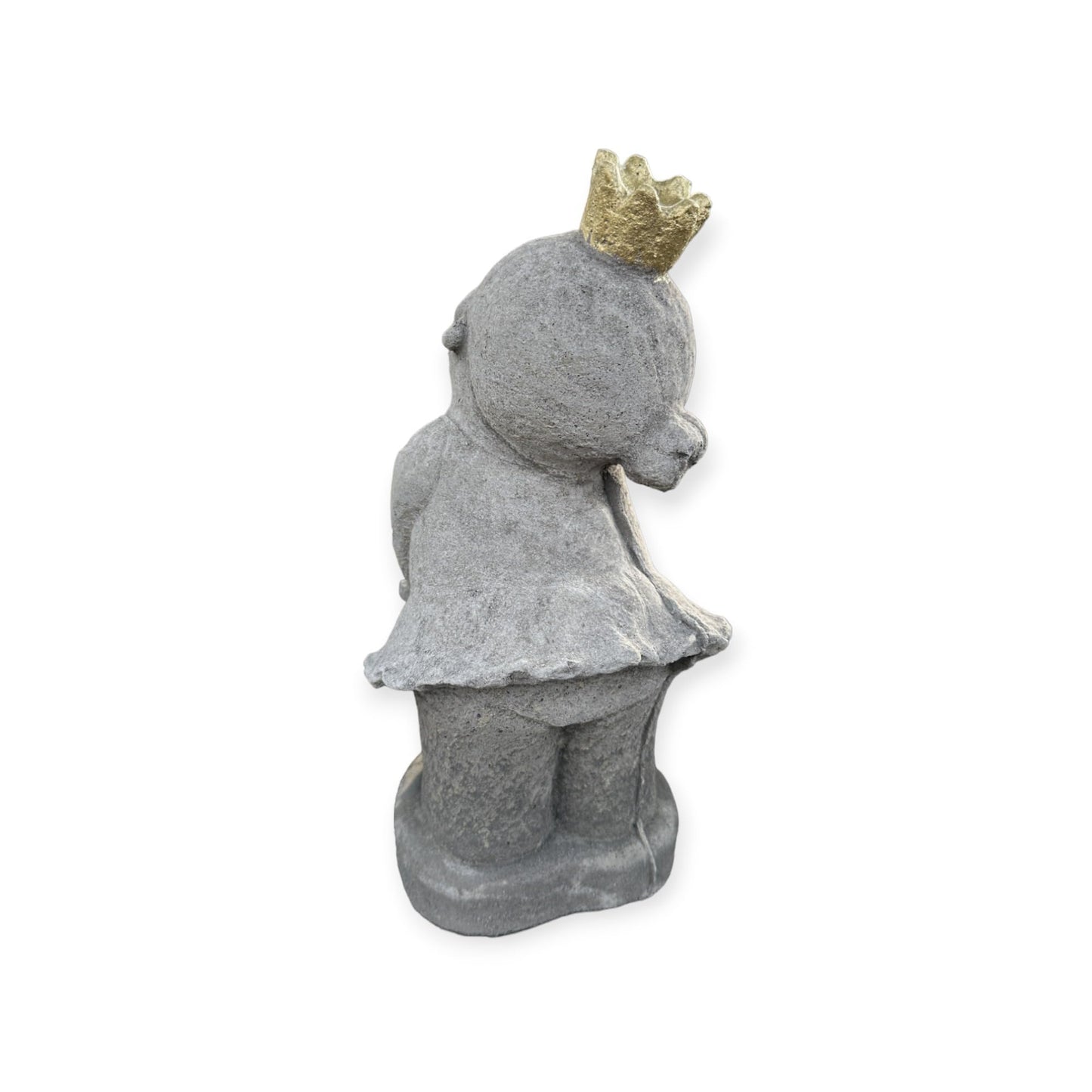 Elegante Frostbeständige Prinzessin Skulptur mit Goldener Krone H/B/T in cm 29/14/14 ca. 4kg schwer - Handgefertigt in Deutschland