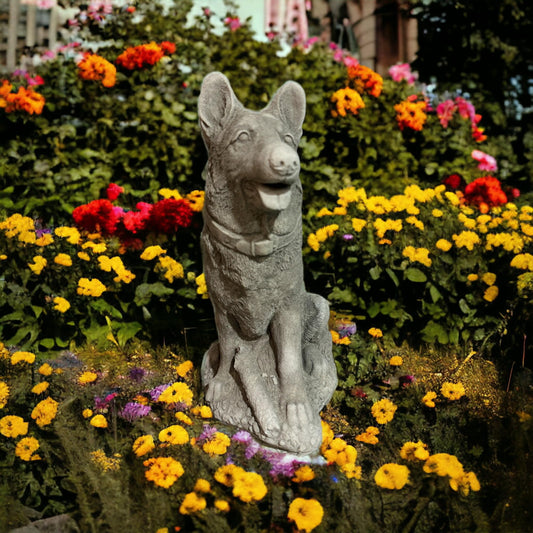 Imposante Steinfigur Deutscher Schäferhund: 15kg, 42x20x29 cm, Frostsicher, Witterungsbeständig