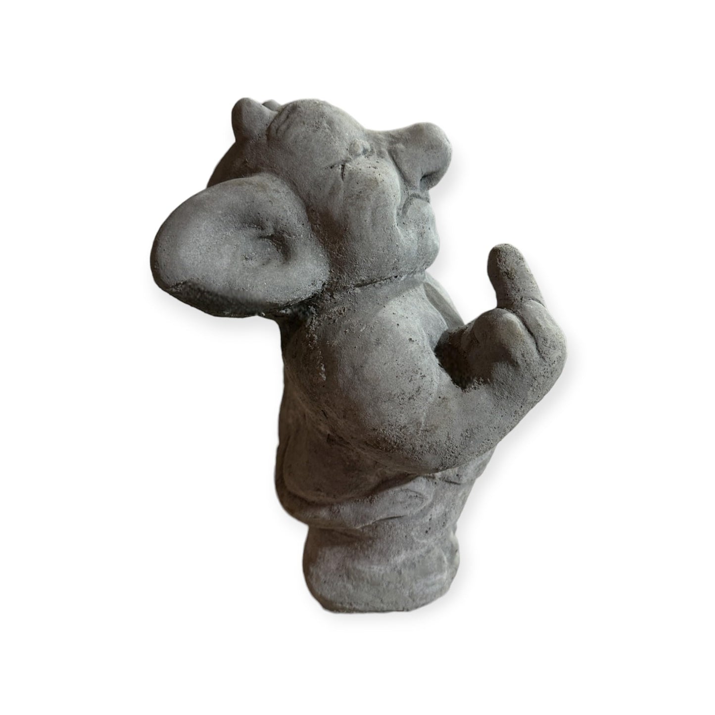 Frecher Gnom Stinkefinger - Handgefertigte, Frostsichere Beton-Steinfigur aus Deutscher Produktion - 24/16/16 cm, Ca. 4,5 kg