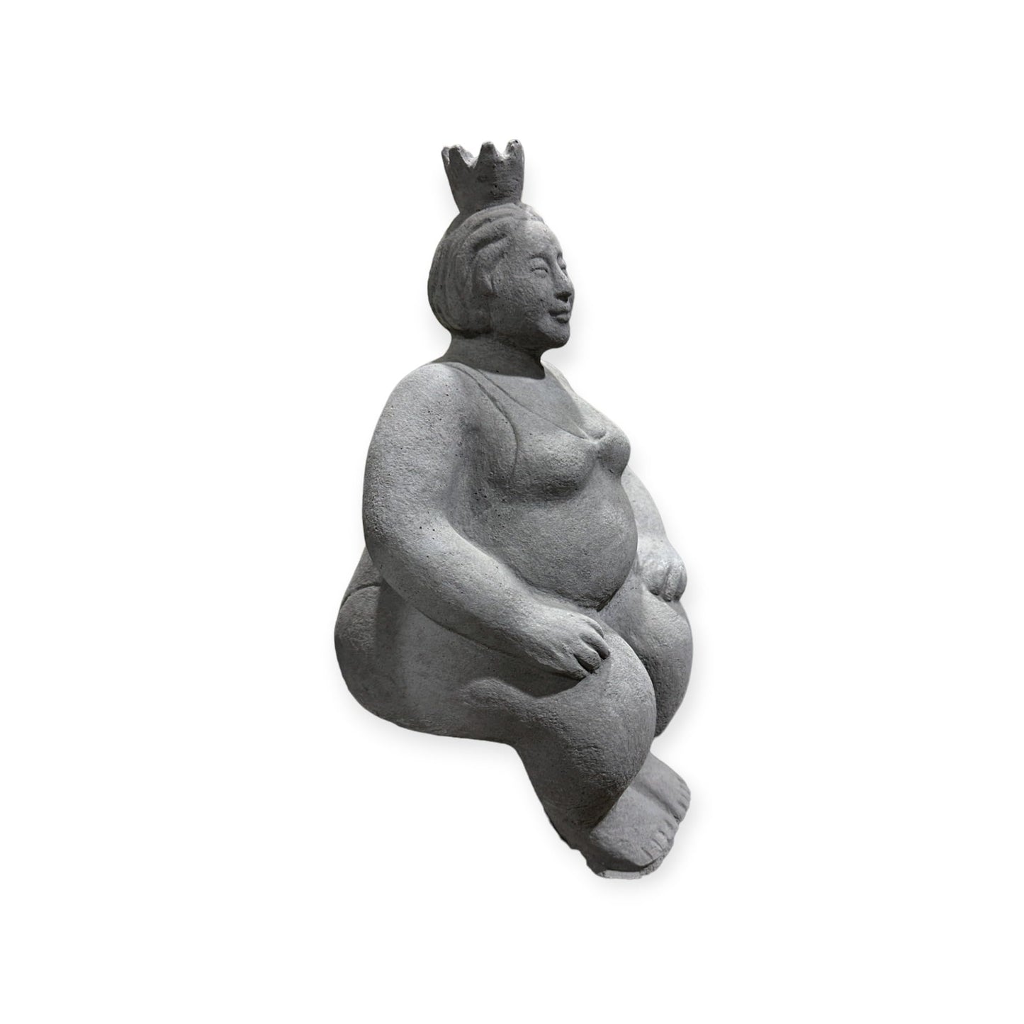 Kantenhocker - Eva auf Kante sitzend - Massiver Steinguss aus eigener Produktion in Deutschland - H/B/T 40/12/15 cm, ca. 4,4 kg