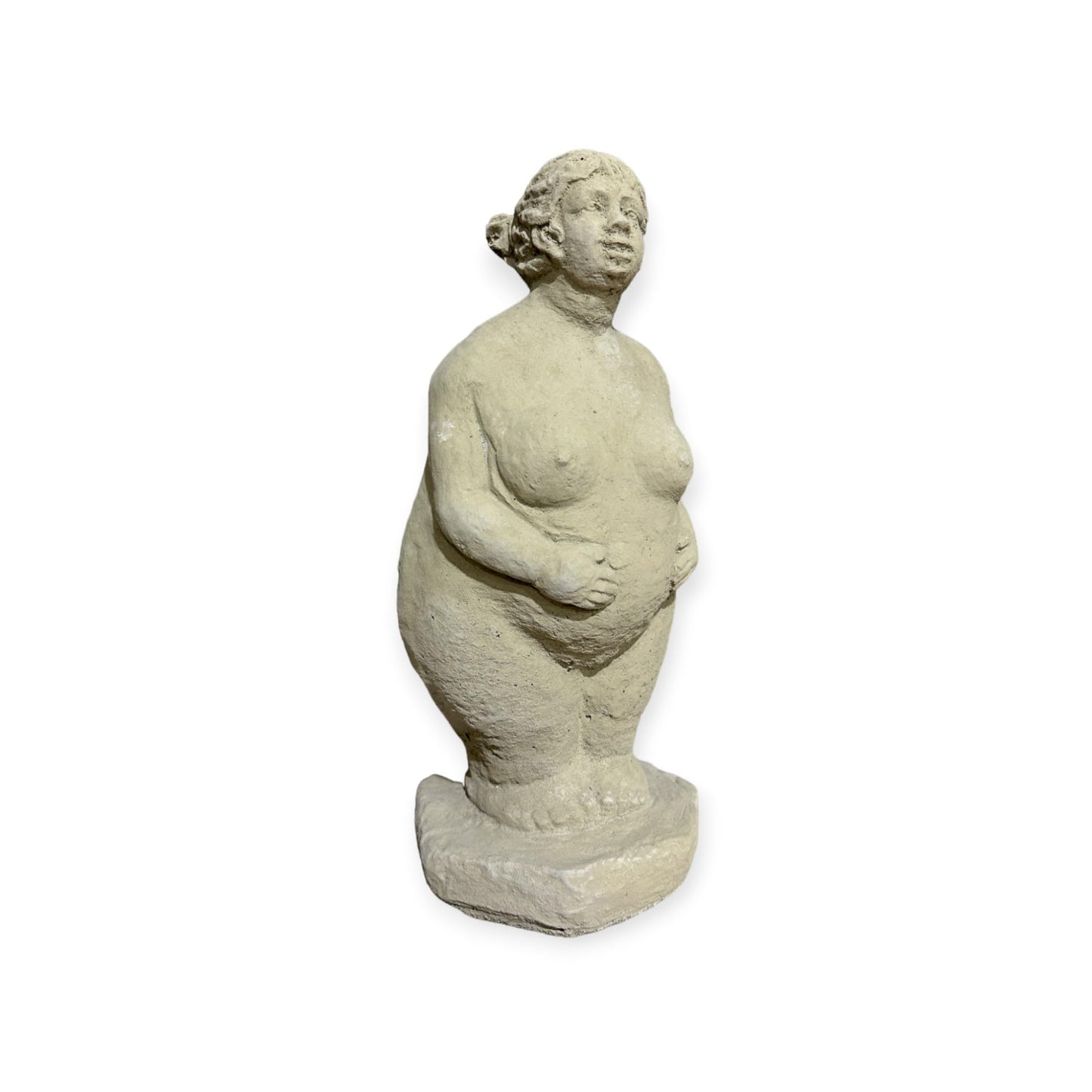 Elegante Steinfigur - Dicke Dame mit Zöpfen (H/B/T: 33/14/14 cm, 5,5 kg)