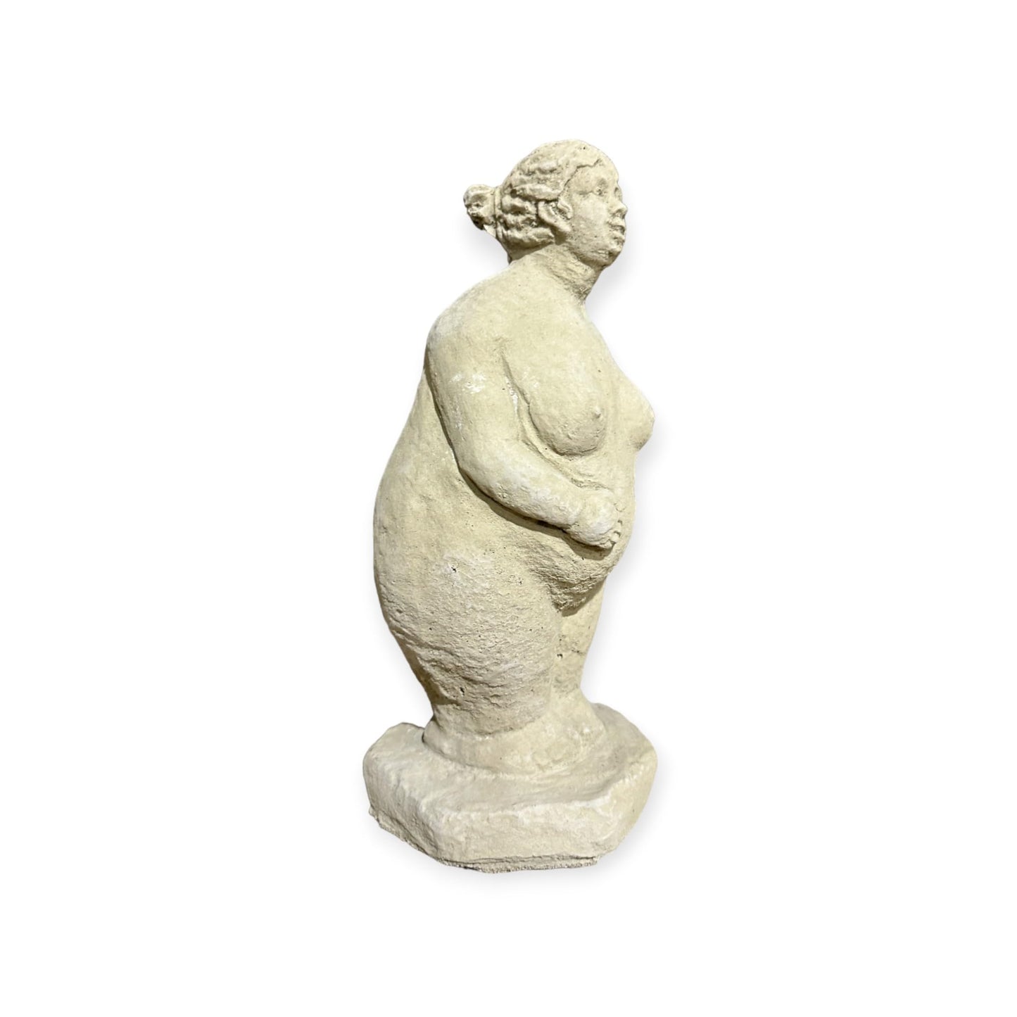 Elegante Steinfigur - Dicke Dame mit Zöpfen (H/B/T: 33/14/14 cm, 5,5 kg)